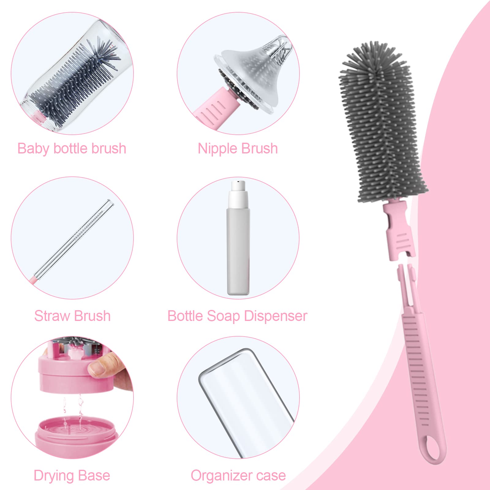 WHNL nipple brush for precise cleaning of bottle nipples.