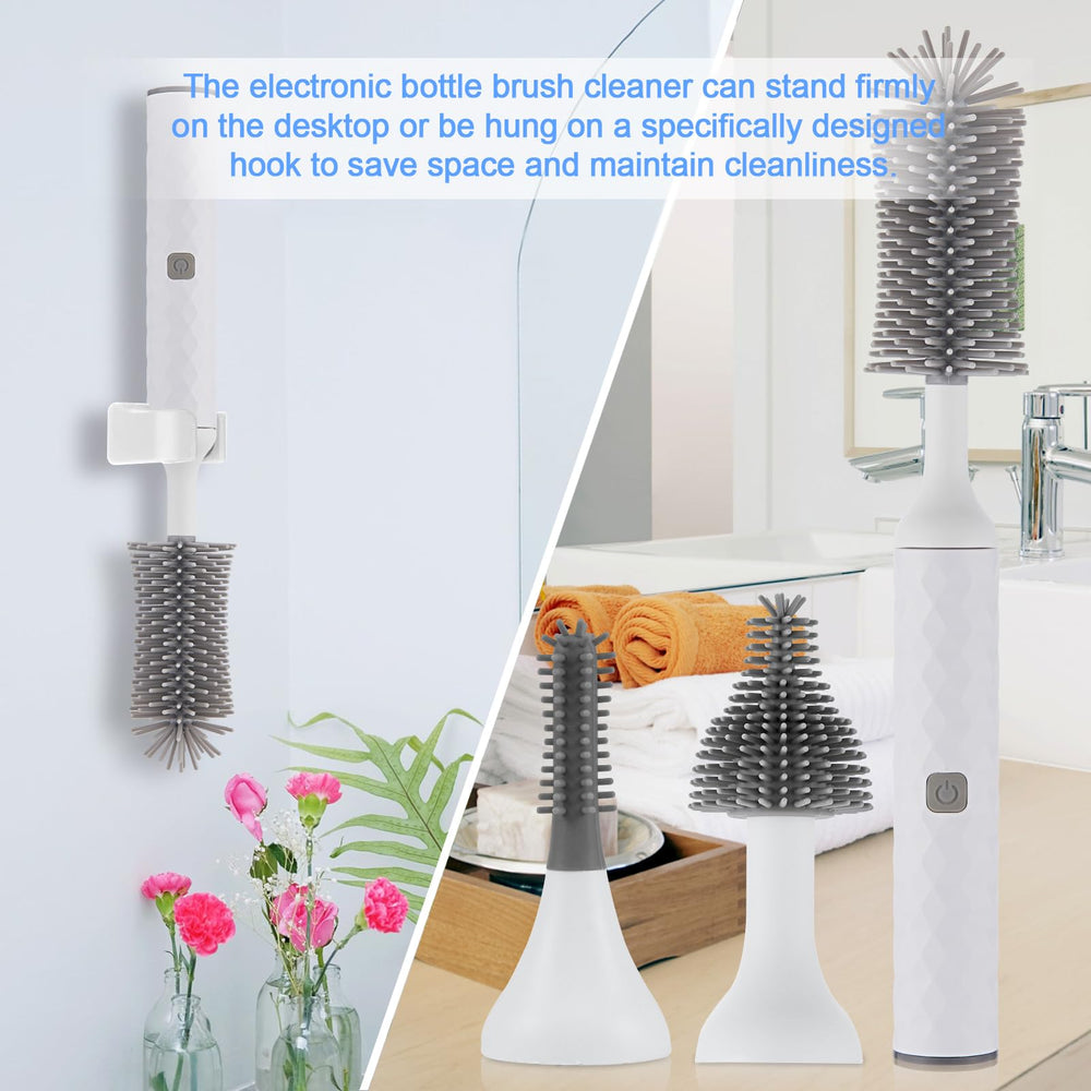 WHNL waterproof bottle brush designed for use in shower or sink
