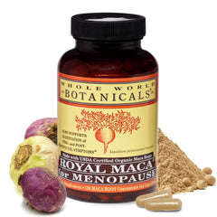 Close-up of Royal Maca capsules for daily wellness