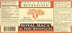 Whole World Botanicals Royal Maca capsules offer peri-menopause support.