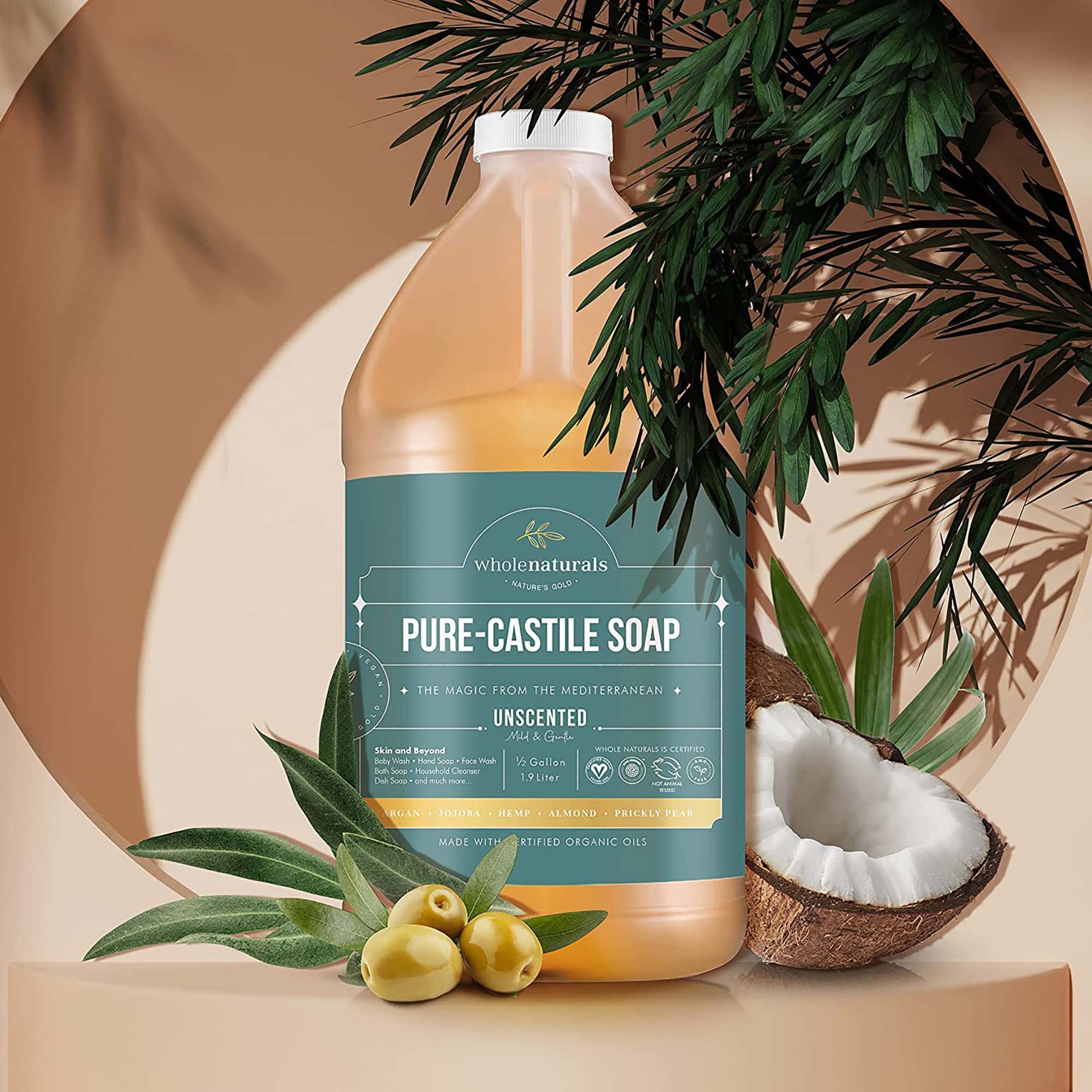 Organic oil blend including argan and jojoba nourishes the skin.