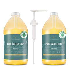 WHOLENATURALS Pure Castile Soap with pump for mess-free dilution.