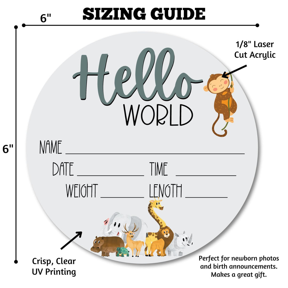 Wholesale Woodcuts Birth Stat acrylic sign in a nursery or photo shoot, a charming keepsake and prop.