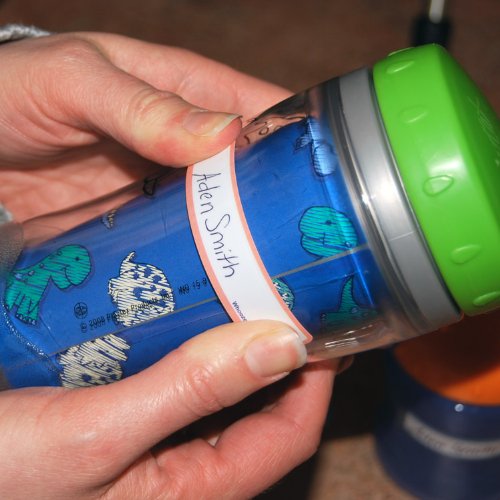 Whoozems labels simplify daycare labeling in busy environments.