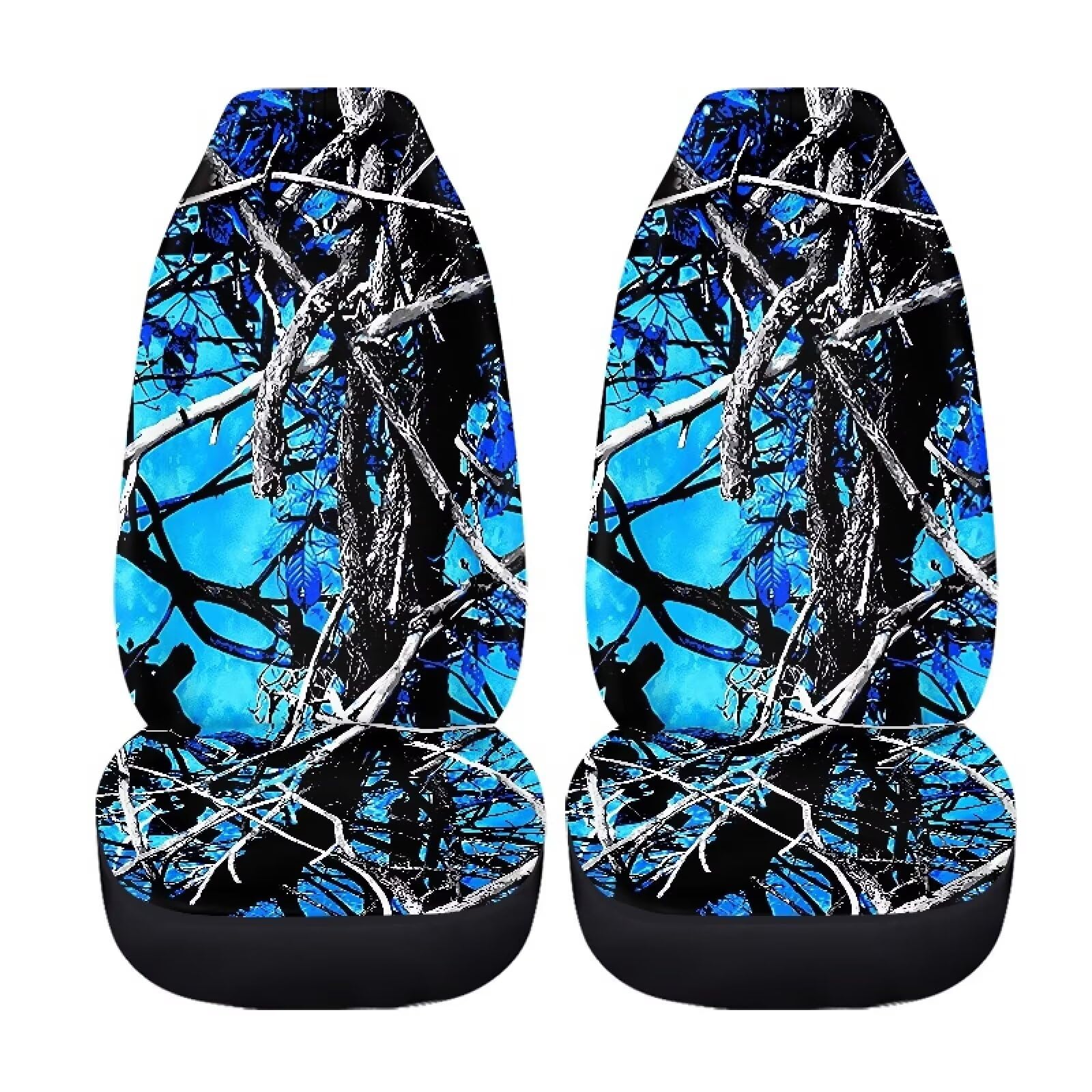 Whosucclay Blue Camo Oak seat cover stitching detail shows durability and refined edges.