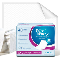 WhyWorry bed pad 30x36 with absorbent core protects surfaces