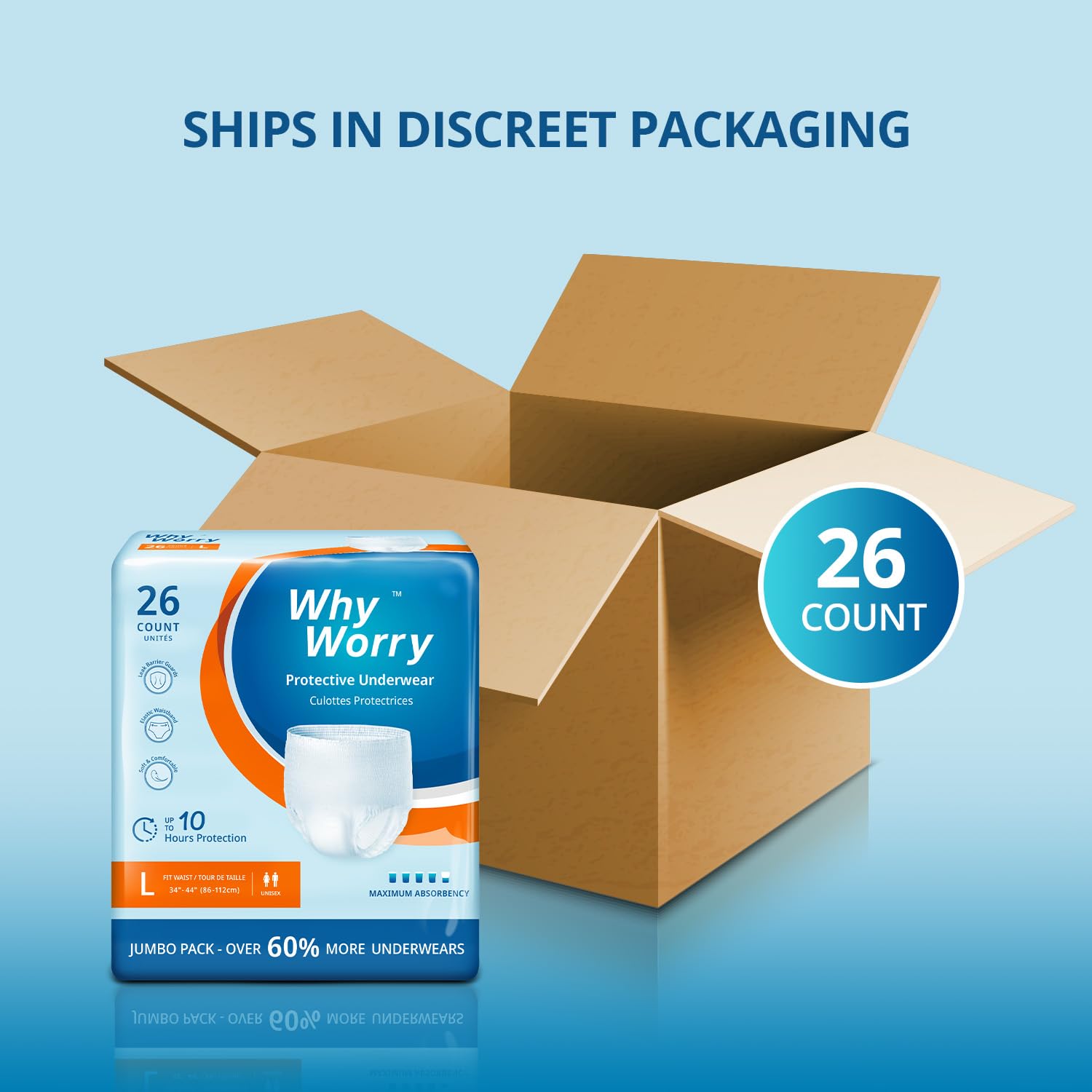 WhyWorry odor-control technology keeps you fresh during daily activities