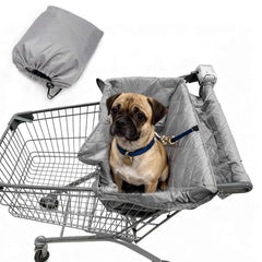 Wibeelee dog cart cover with quilted seat for cart compatibility and comfort.