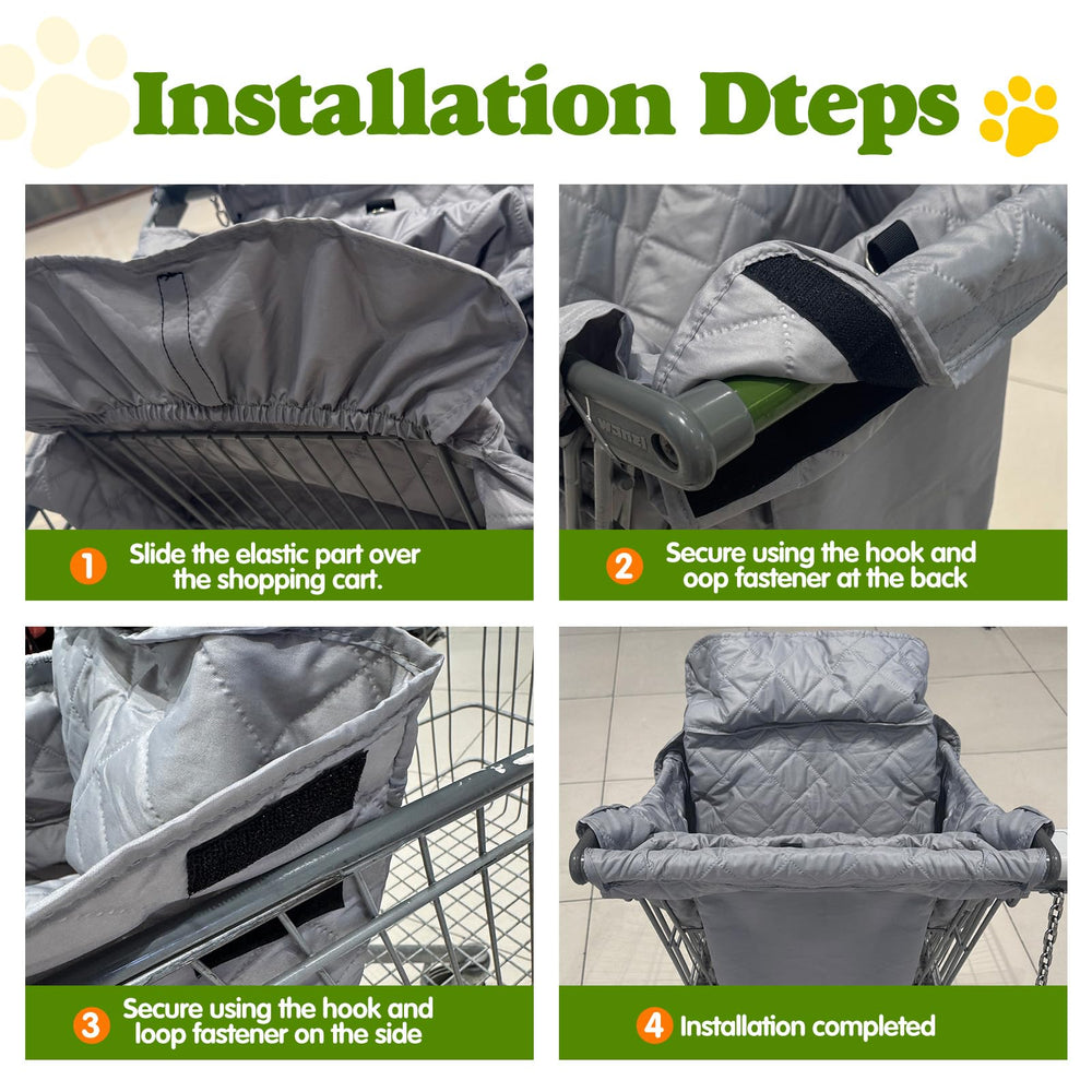 Wibeelee cart cover quilted design enhances stability during shopping.