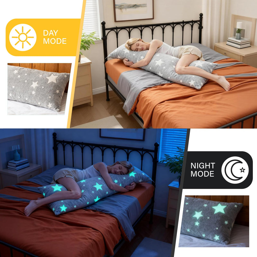 Wibeelee glow body pillow cover 21x54 inches fits standard body pillows