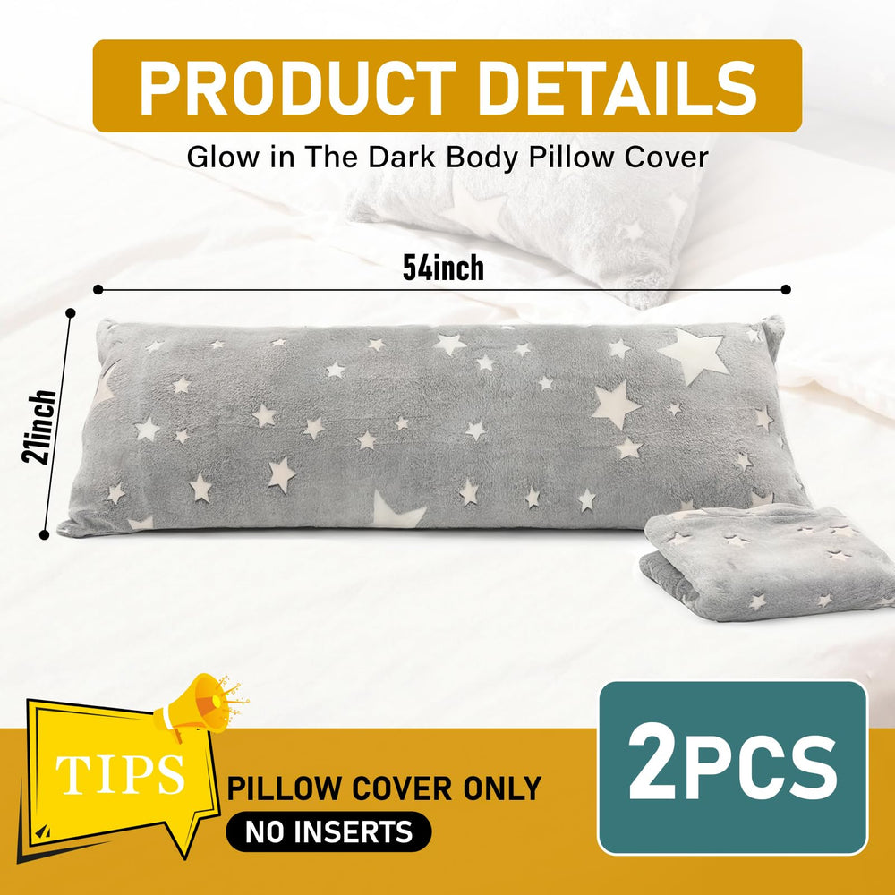 Wibeelee glow body pillow cover starlit sky glow enhances ambience in dim rooms
