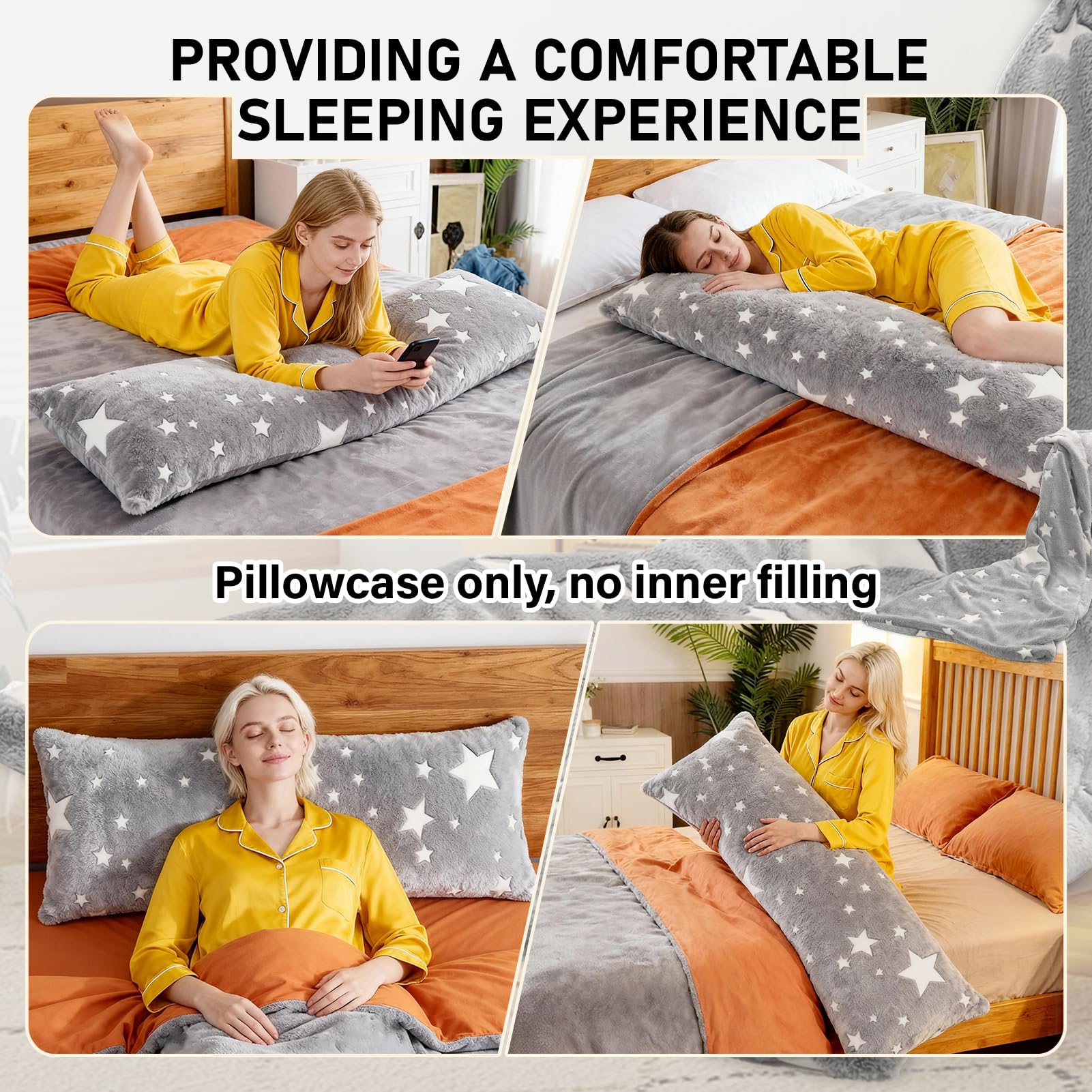 Wibeelee glow body pillow cover two-pack for coordinated style and value