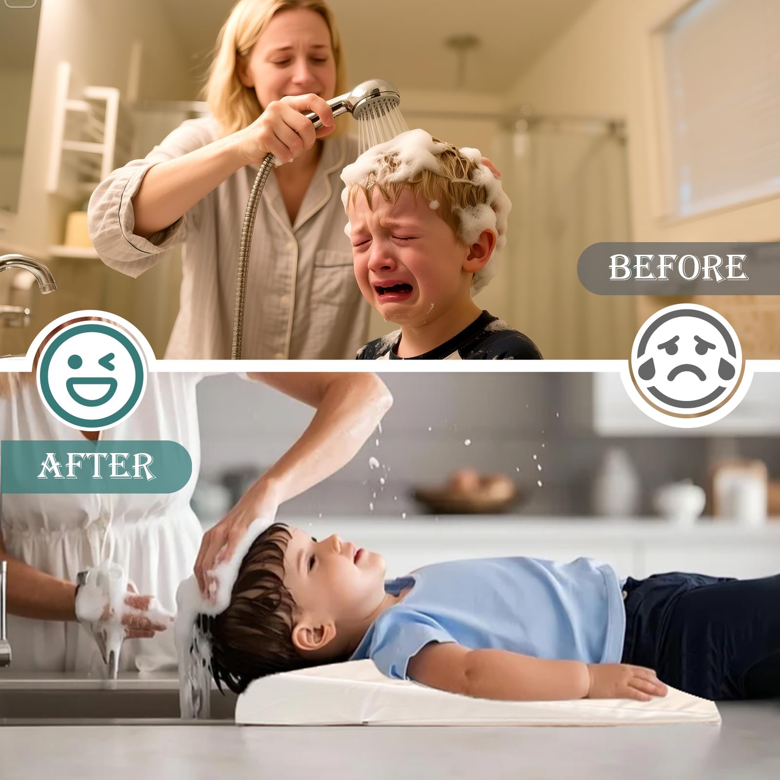 Wibeelee leather-surface mat wipes clean quickly after bath time