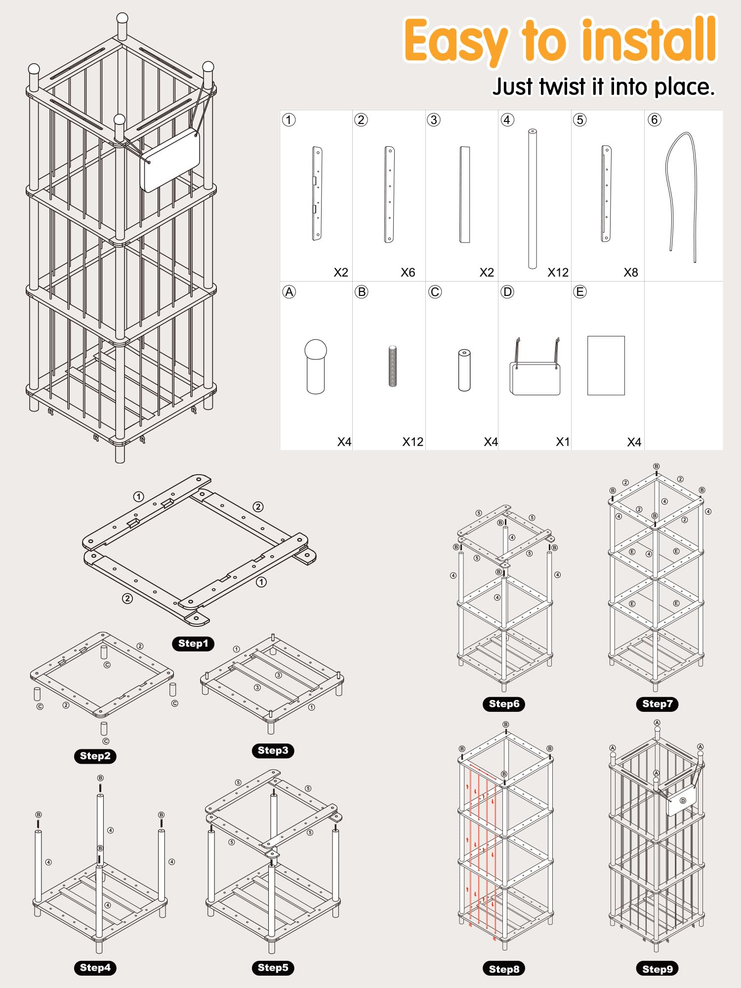 WIBOND easy-assembly process with included tools and instructions