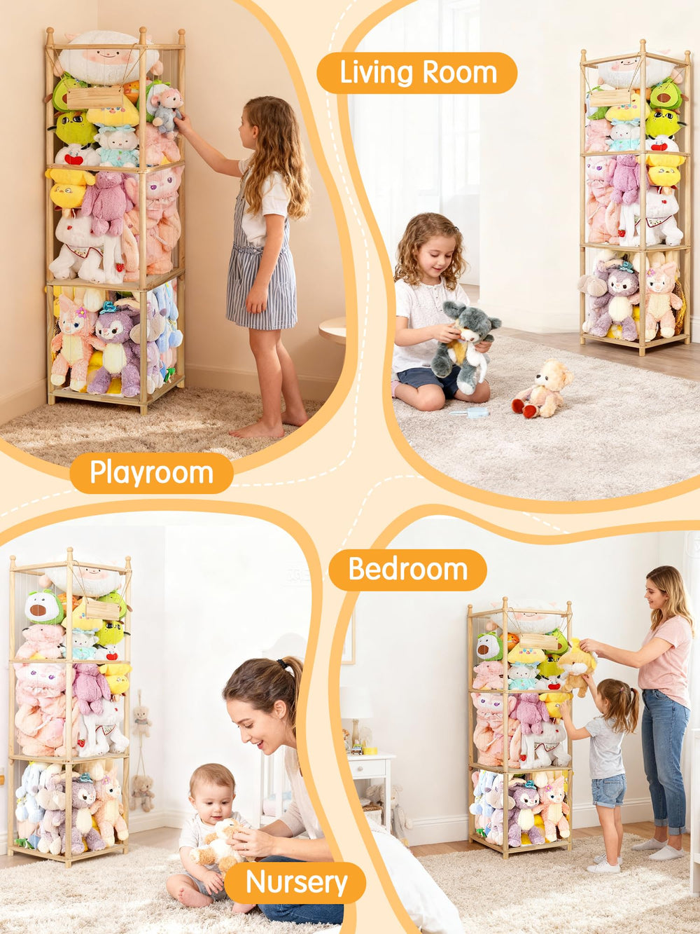 WIBOND nameplate display for personalized plush zoo setup