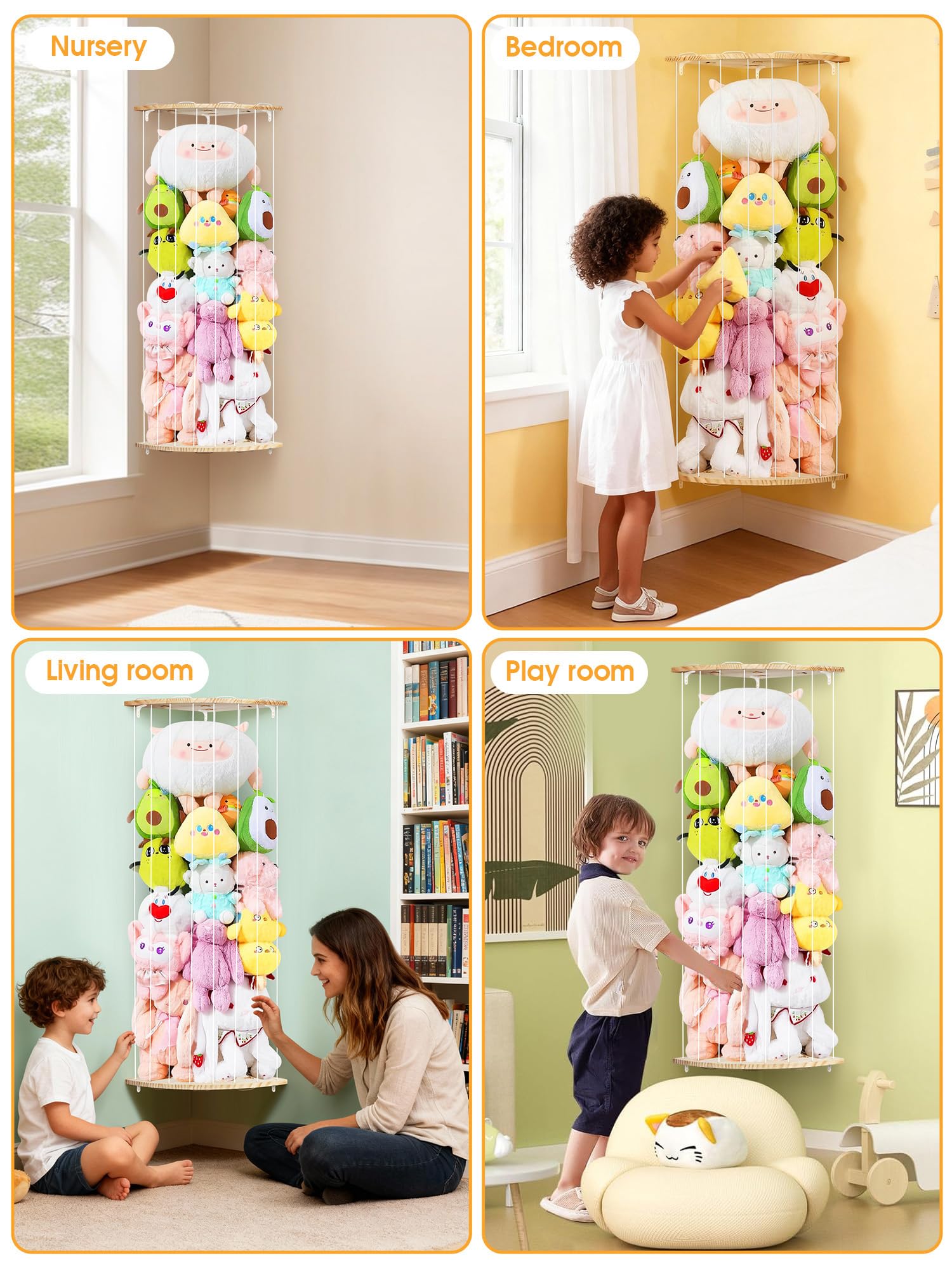 WIBOND stuffed animal storage open-design-access enables fast cleanup and play changes