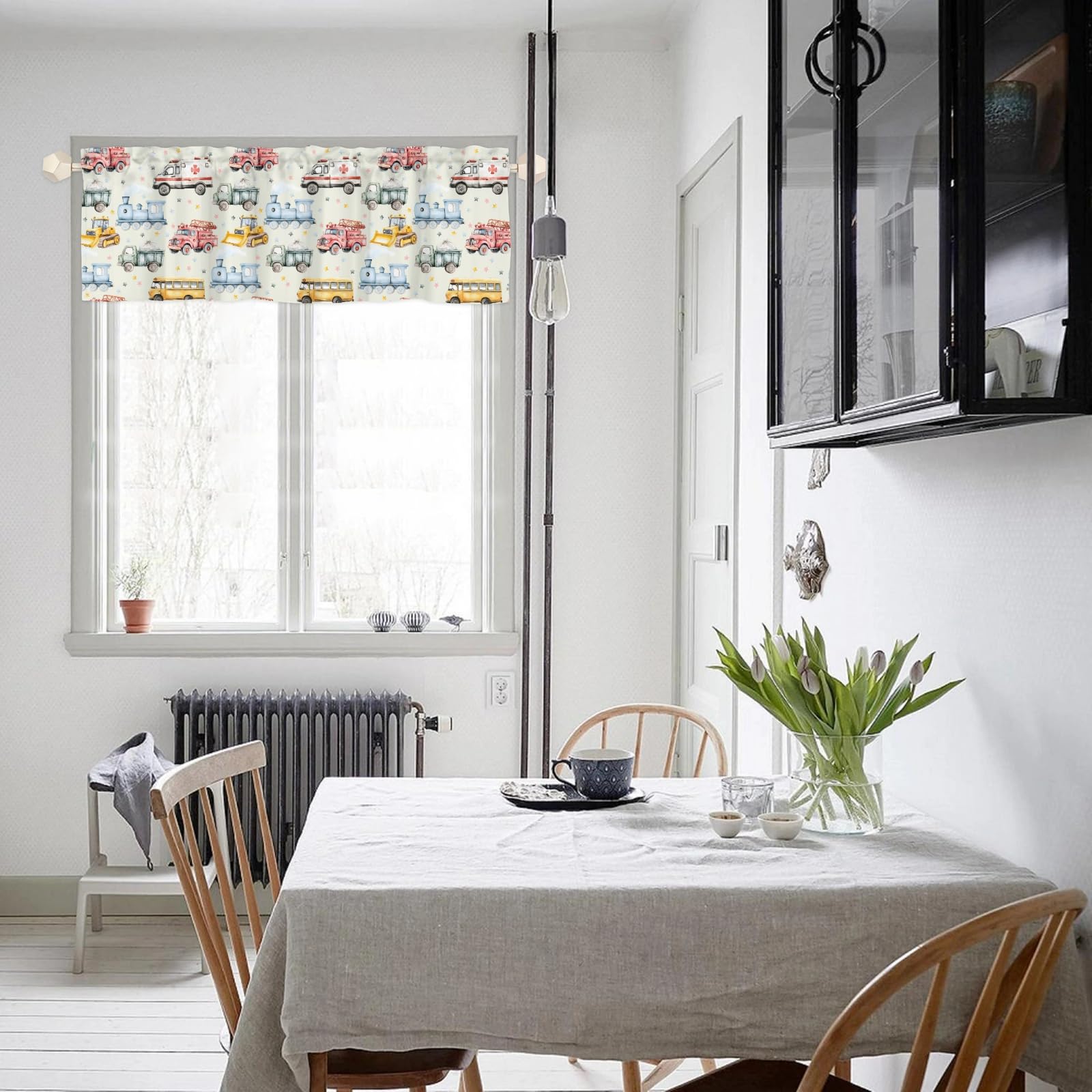 Wicbfdfv bus valance: adds colorful charm and light filtration to kids' rooms.