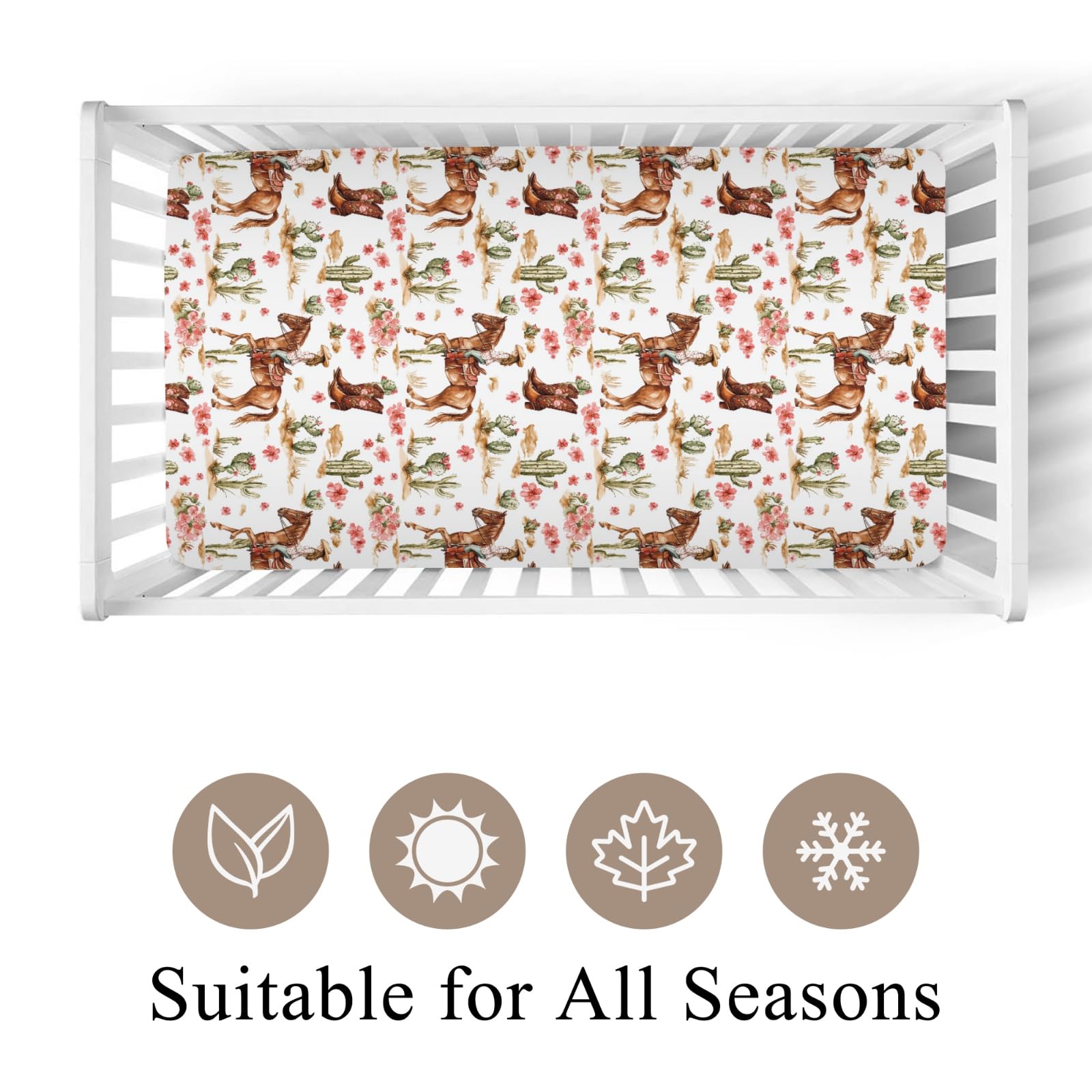 Wicbfdfv cactus flowers pattern adds style while keeping baby comfortable in crib