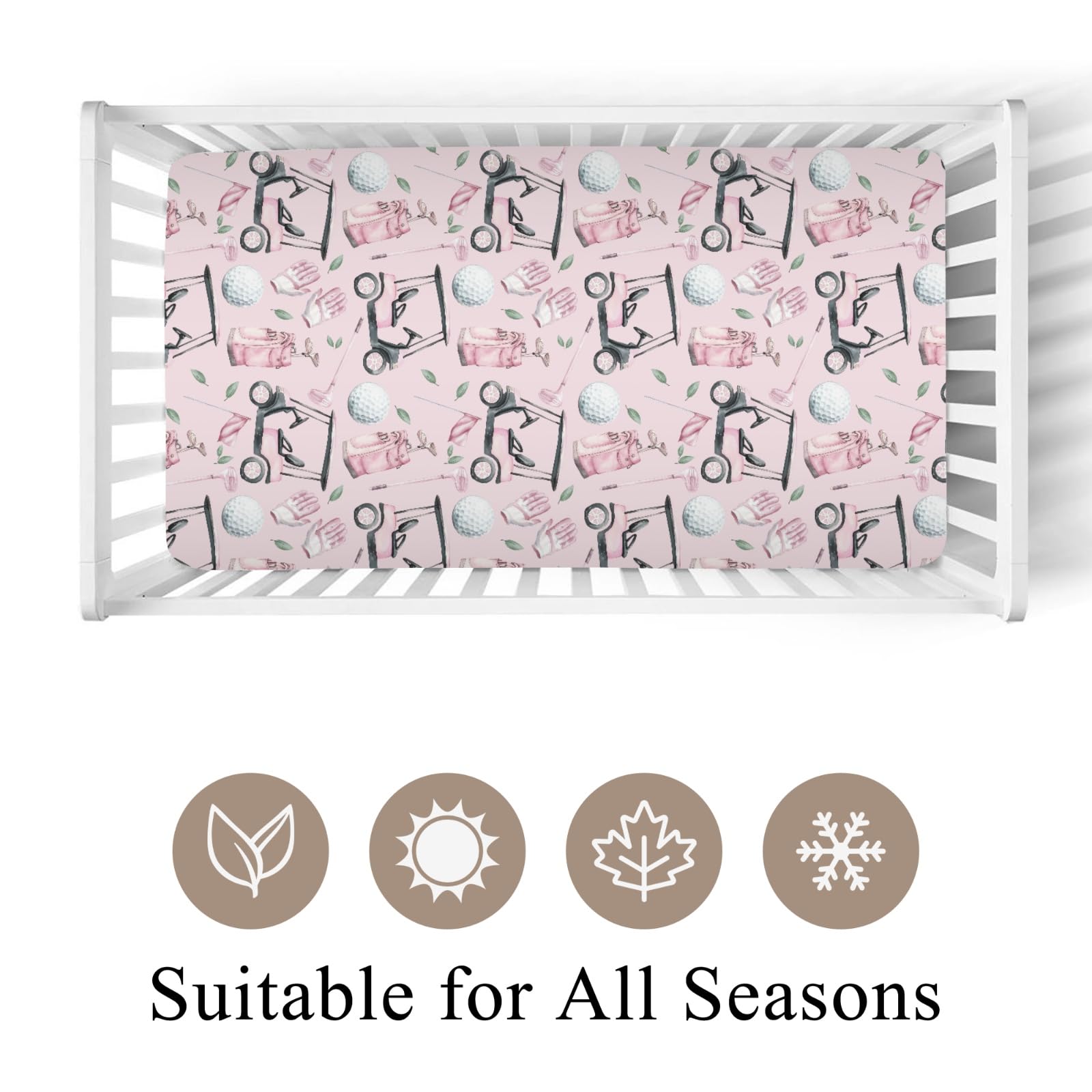 Wicbfdfv crib sheet 52x28 inch fits standard cribs for a snug, secure sleep surface