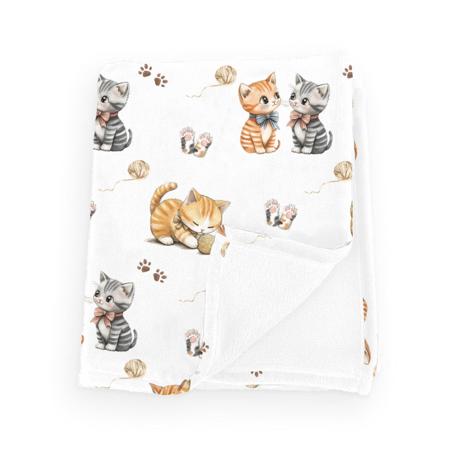 Wicbfdfv cute kitten bows blanket 30x40 provides gentle warmth for newborns.