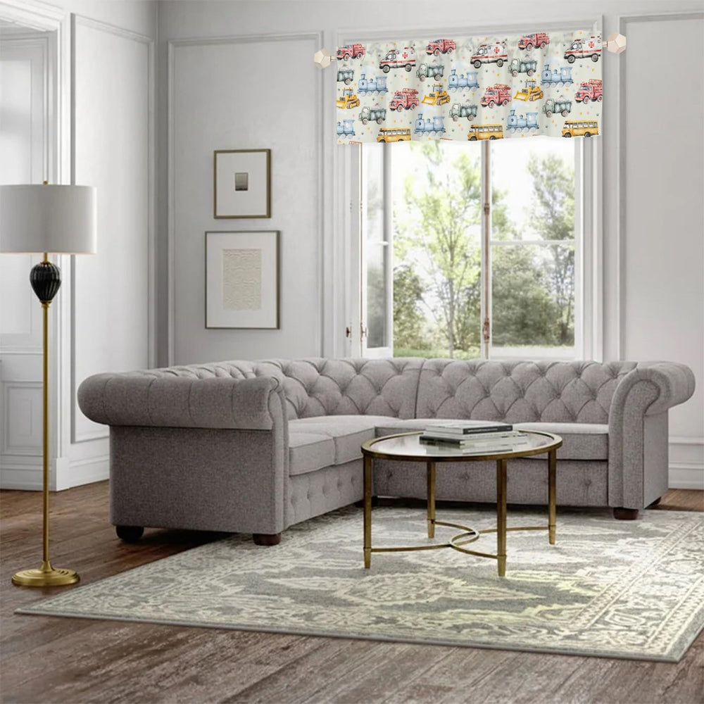 Wicbfdfv excavator valance: creates a lively focal point while letting through soft light.