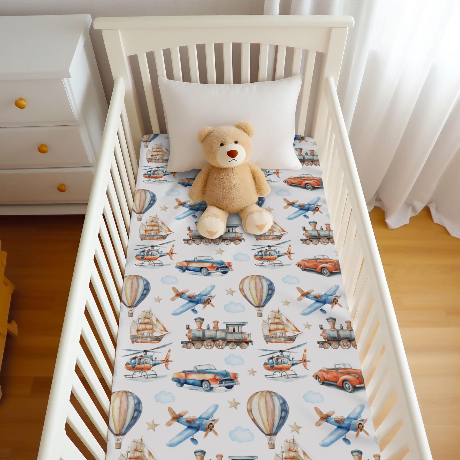 Wicbfdfv hot air balloon crib sheet feels soft and breathable.