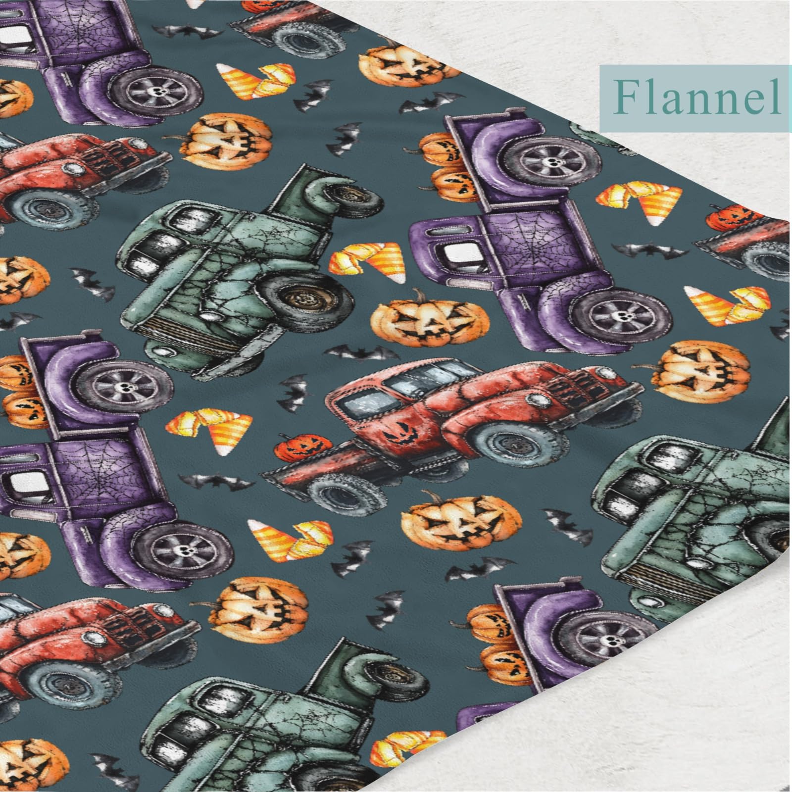Wicbfdfv pumpkin bats art blanket adds festive warmth during baby naps.
