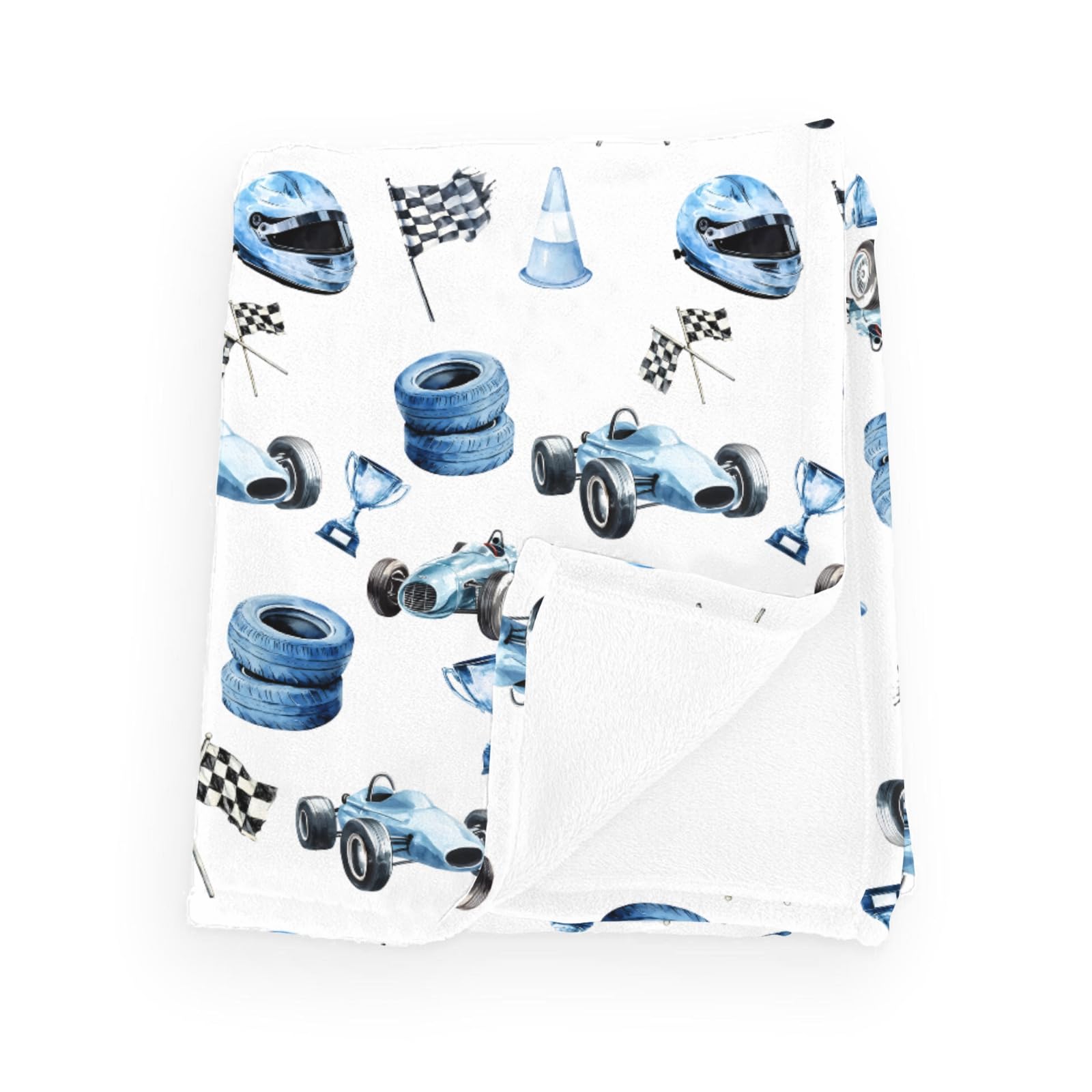 Wicbfdfv race car blanket 30x40, soft and newborn-friendly.