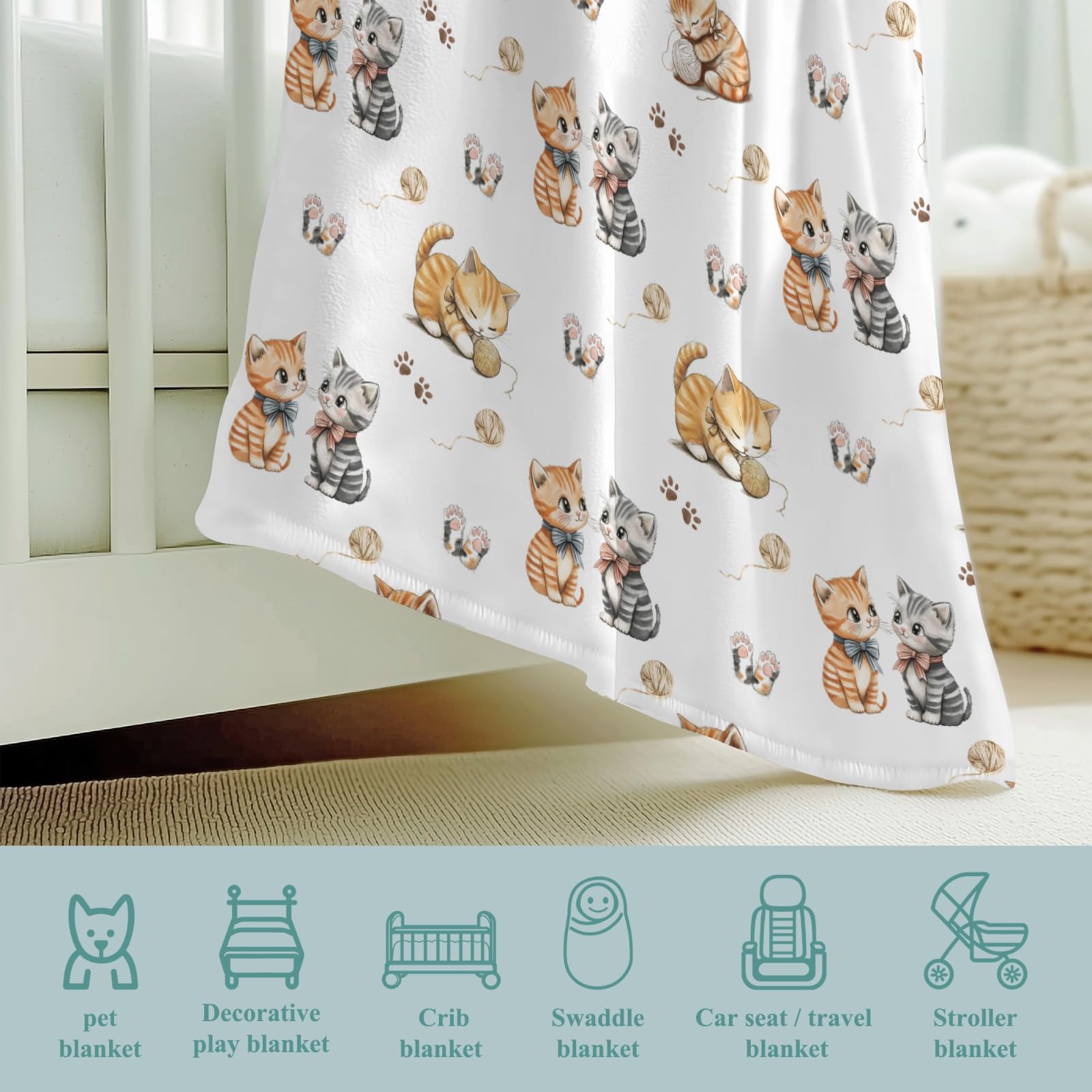 Wicbfdfv travel-ready blanket 60x80 for car seats and strollers.