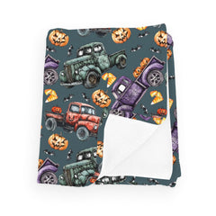 Wicbfdfv watercolor Halloween truck blanket for newborns keeps baby cozy.
