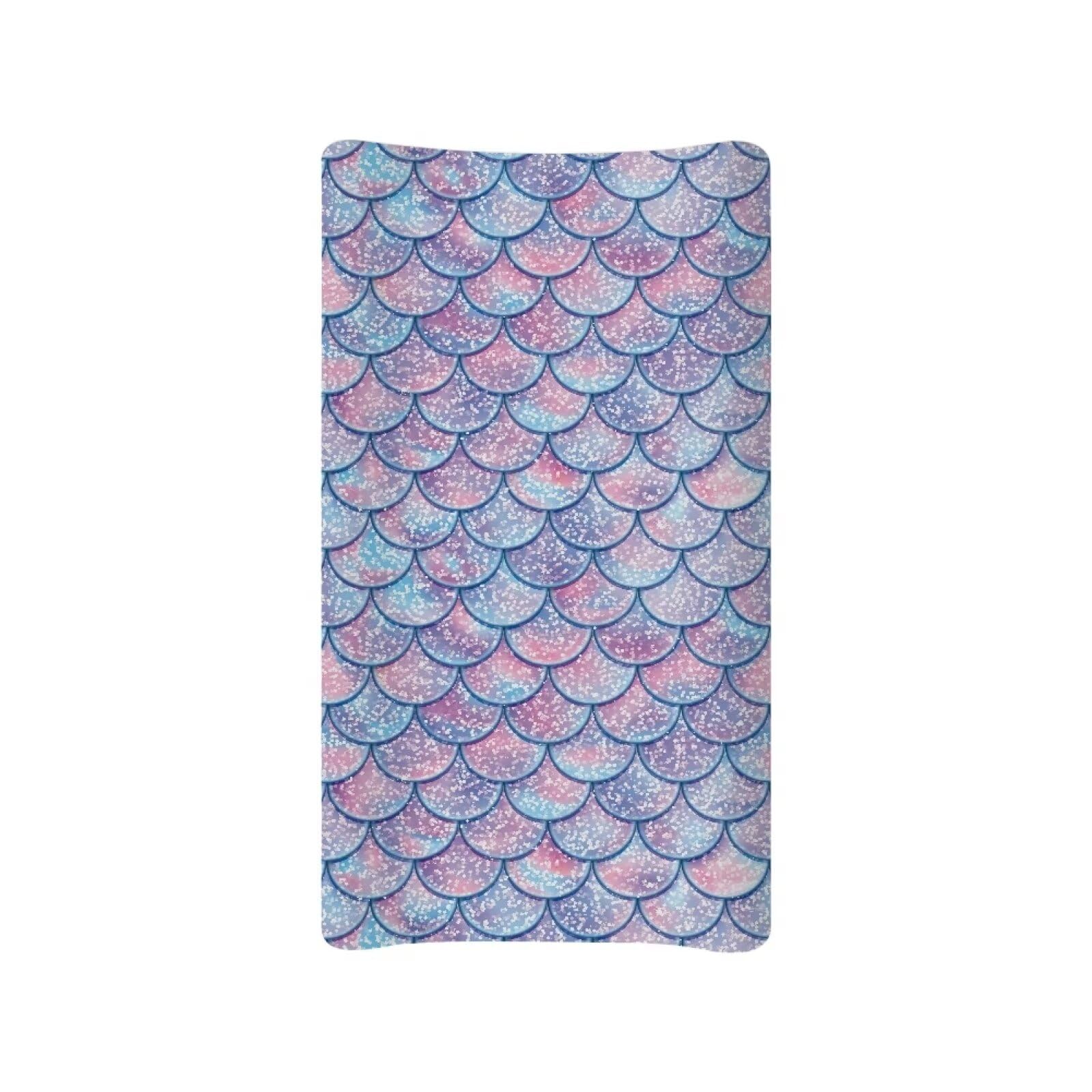 Wideasale Mermaid pattern changing pad cover in 32x16 adds soft comfort during diaper changes.