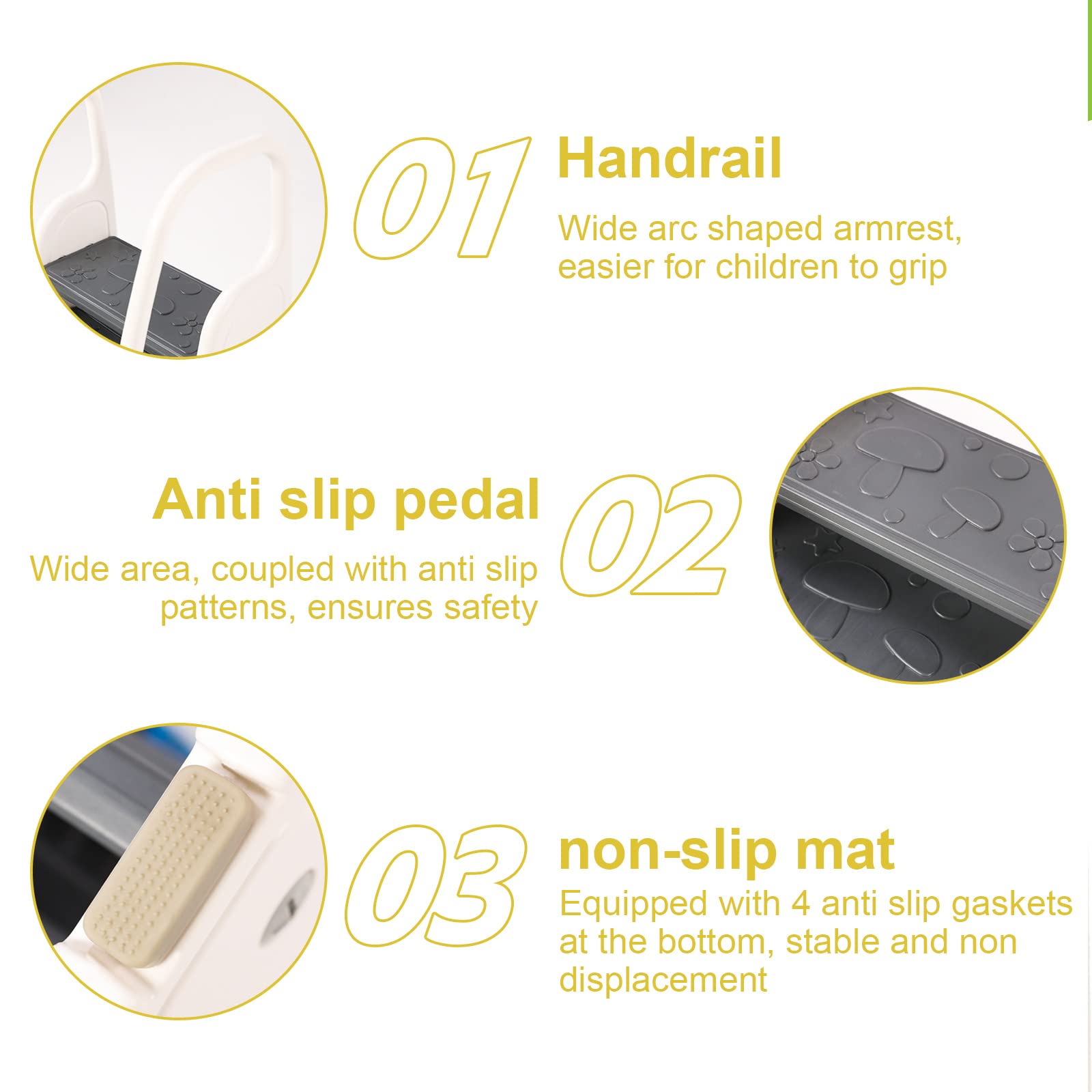 Wiifo 3-step stool gray toddler using sink for handwashing and prep