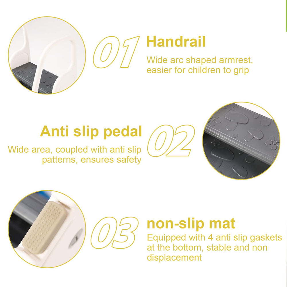 Wiifo 3-step stool gray toddler using sink for handwashing and prep