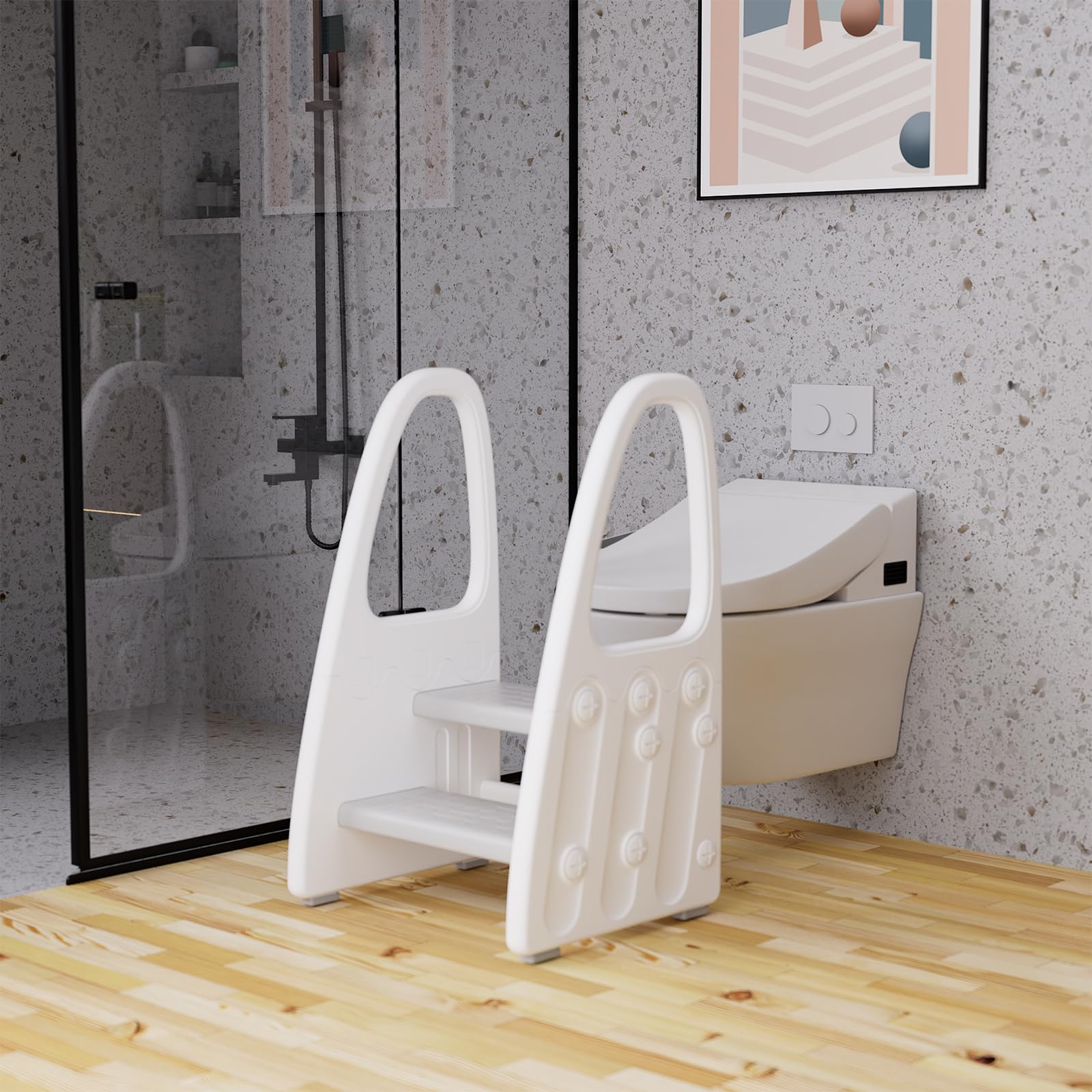 Wiifo gray finish blends with modern bath and kitchen decor.