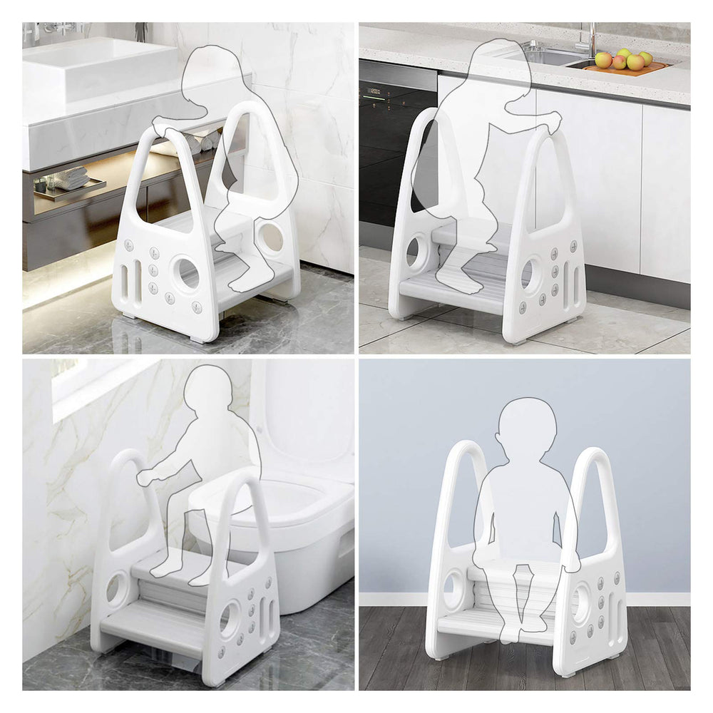 Wiifo learning tower supports potty training with stable access.