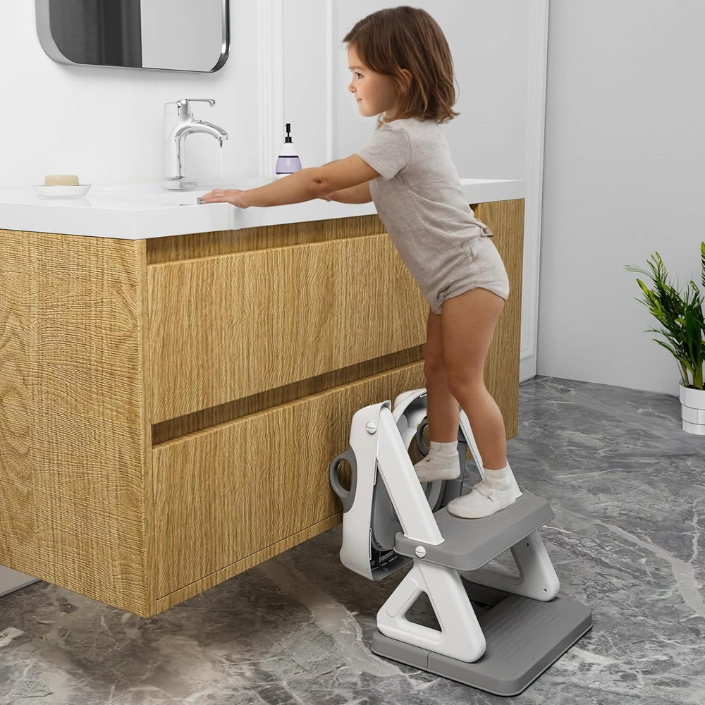 Wiifo adjustable height ladder fits standard toilets for growing children.