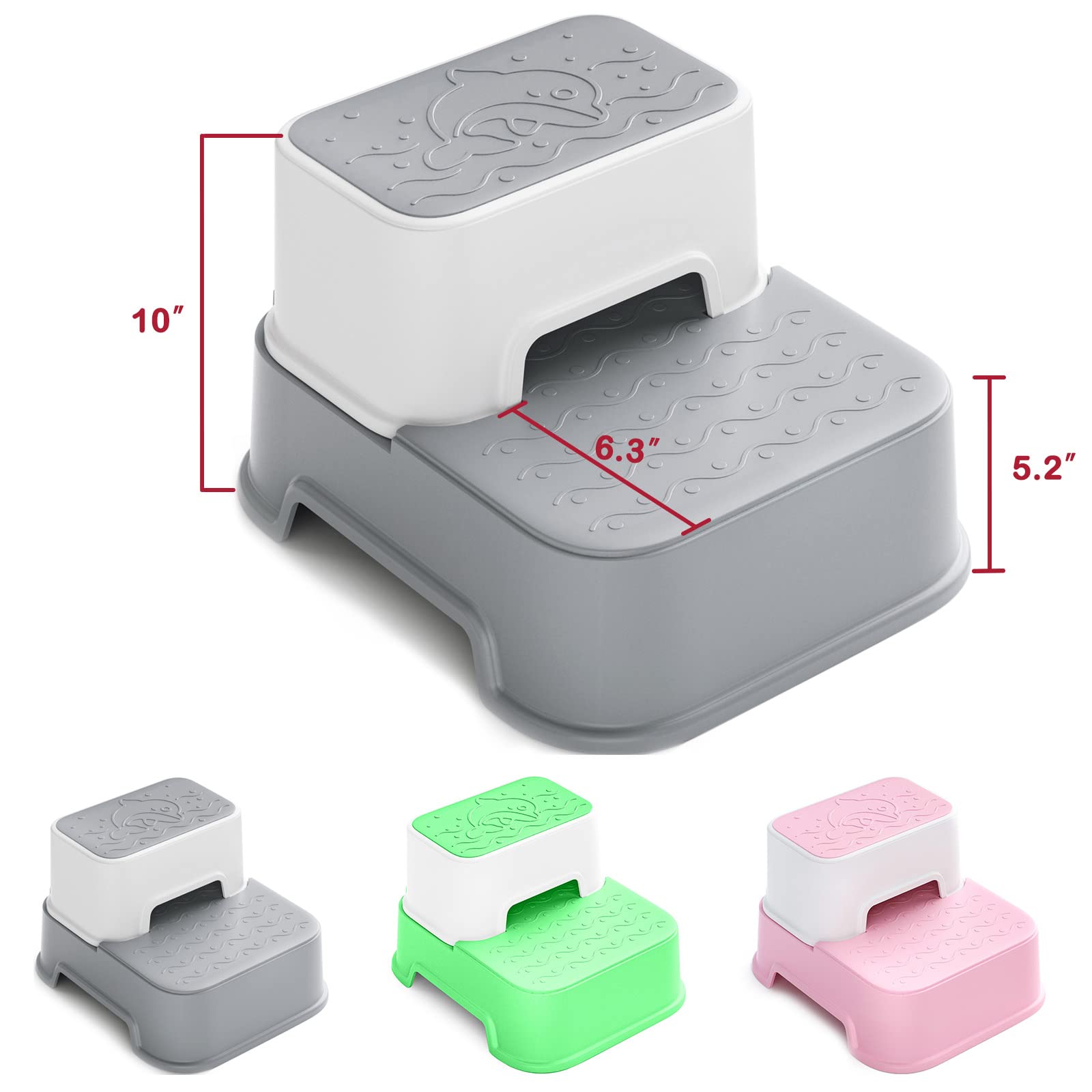 Wiifo toilet stool slip-resistant surface for secure footing