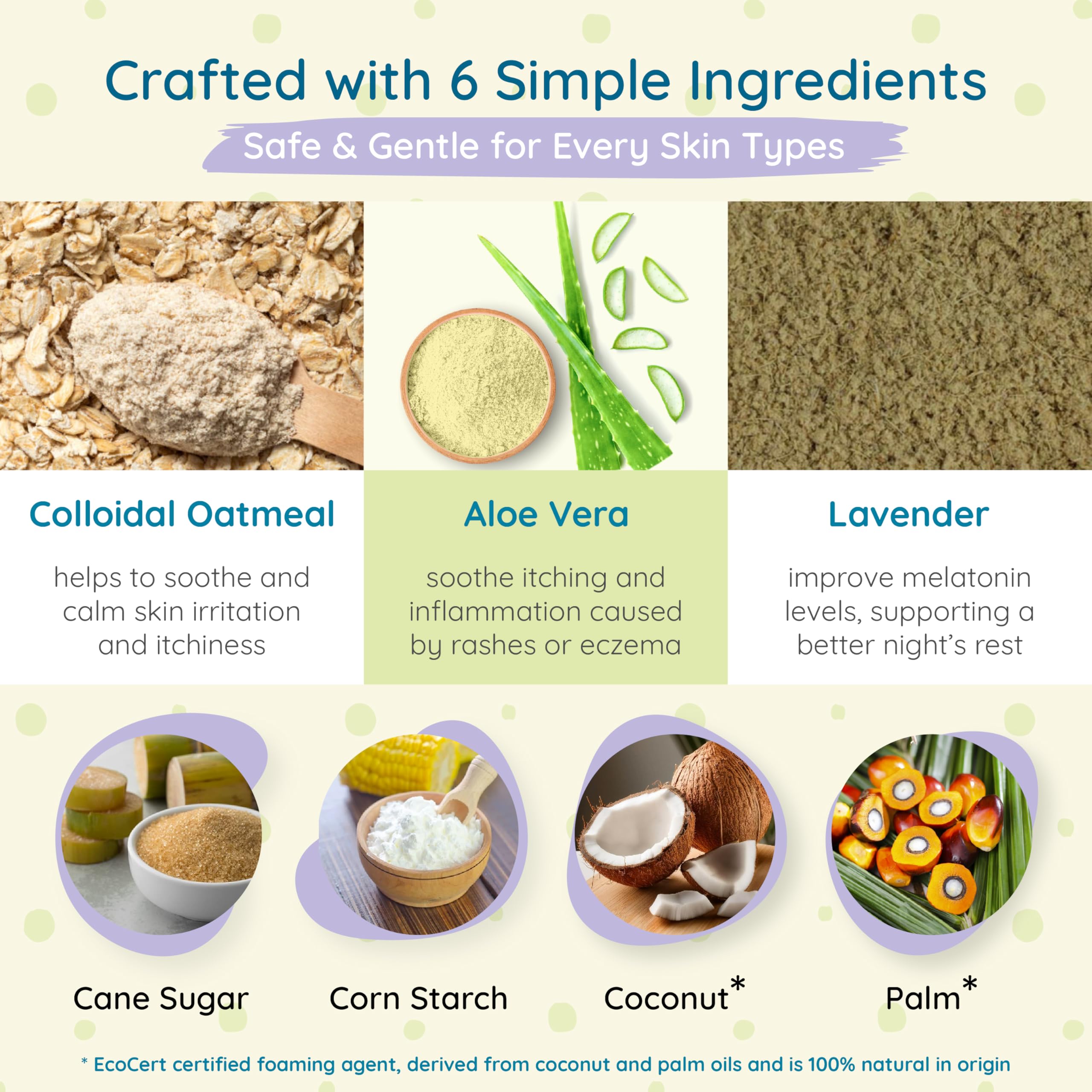 WIISH Baby Oatmeal Bubble Bath natural coconut bubbles for rich lather