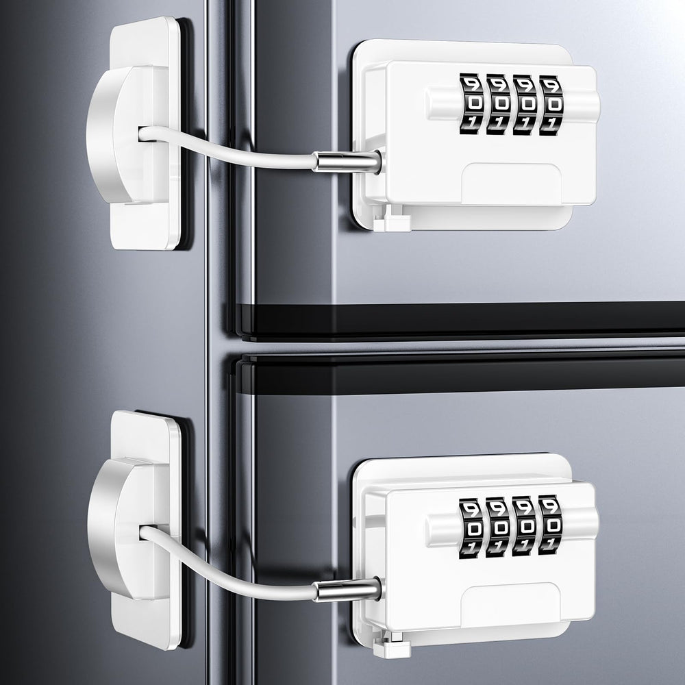 Wilbeva fridge lock with four-code password secures food and prevents accidental openings.