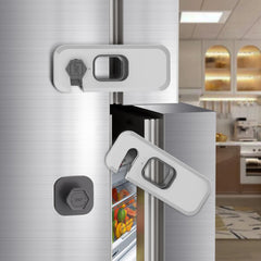 Wilbeva fridge lock adhesive 2-pack secures doors and prevents curious access.