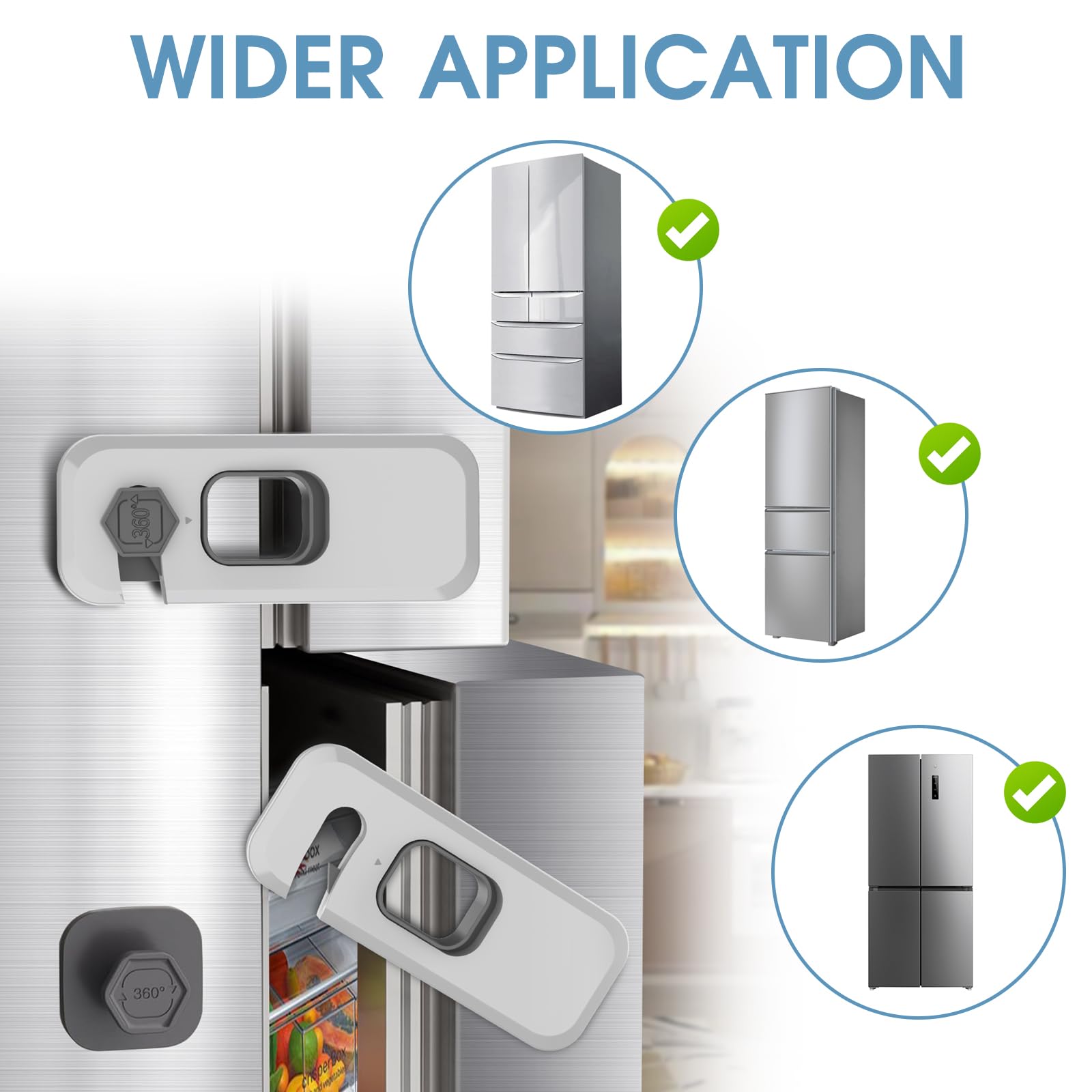 Wilbeva fridge lock with sturdy adhesive for reliable protection.