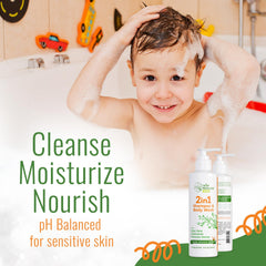 Wild Naturals Baby Eczema Body Wash bottle, tear-free care for delicate skin