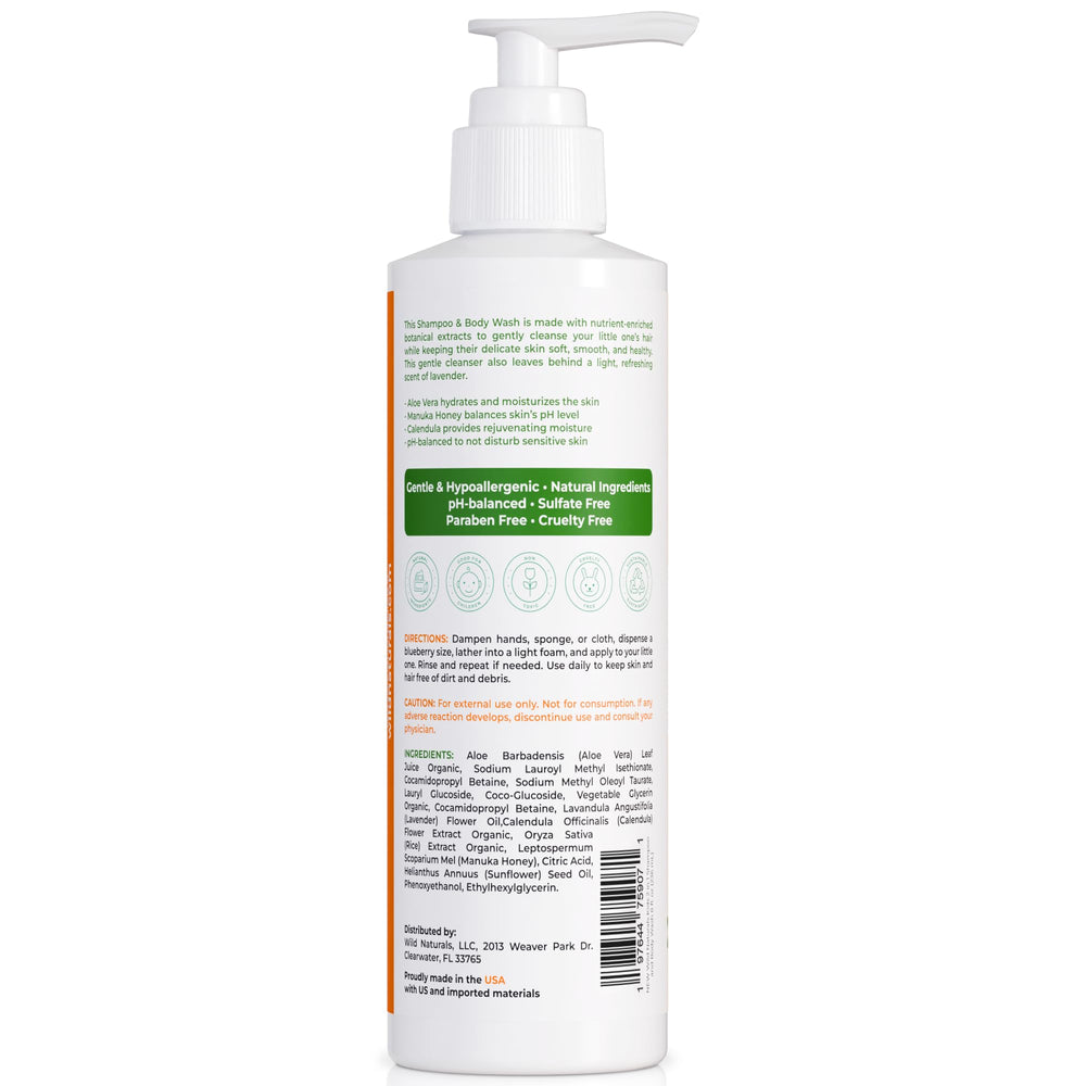Wild Naturals lavender scented formula bottle inviting calm bath time