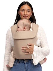 WildBird Aerial Buckle Carrier front view in Desert Lark for cozy babywearing.