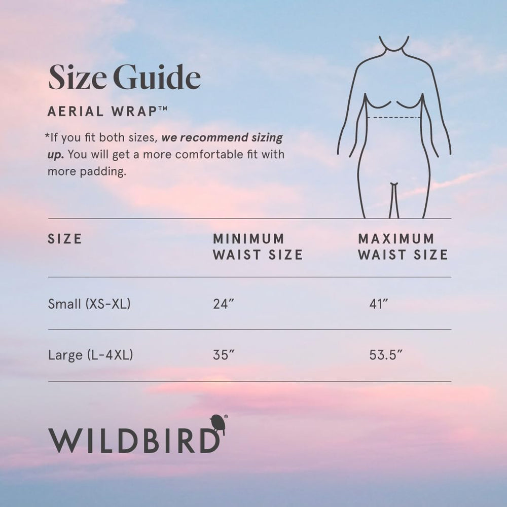 WildBird Aerial Buckle Wrap features a padded waist belt for comfort during extended wear.