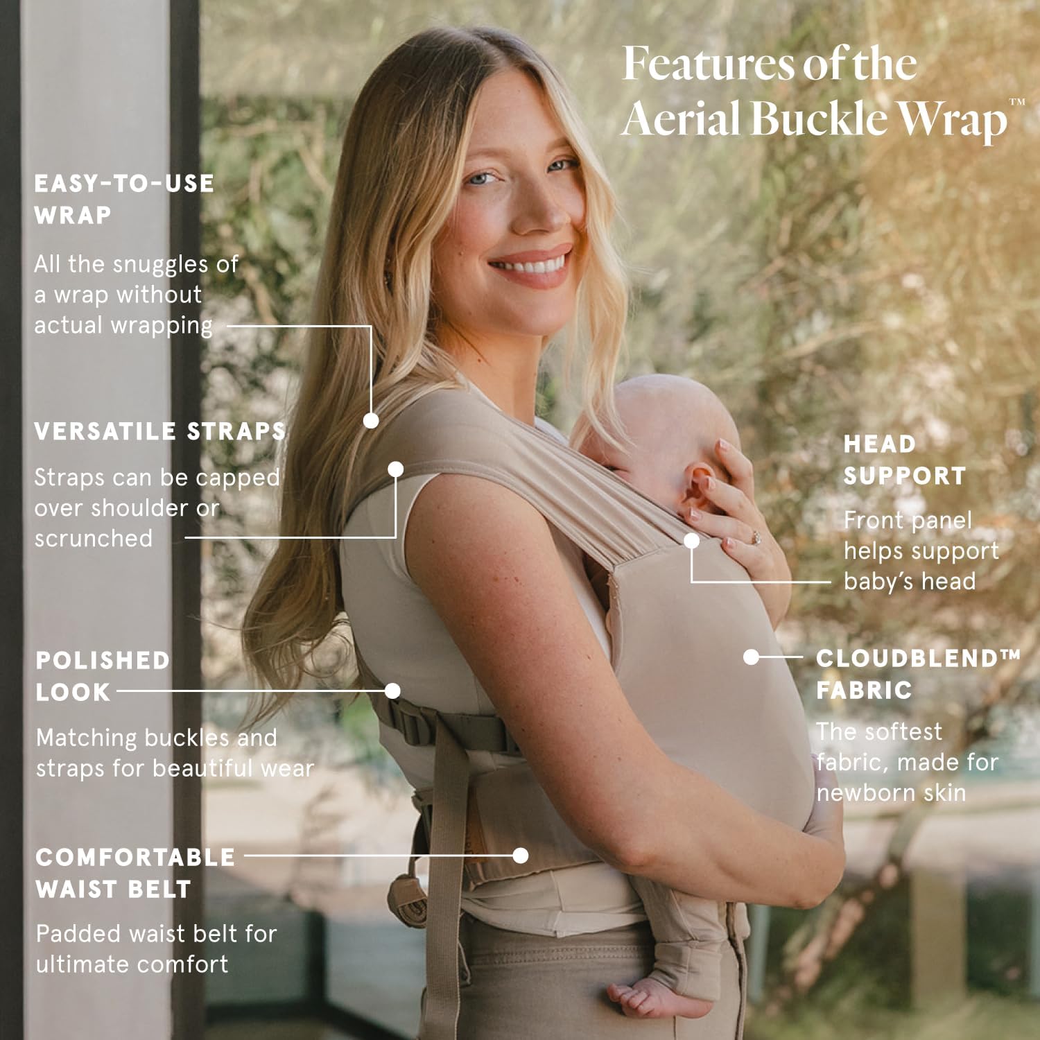 WildBird Aerial Buckle Wrap with padded waist belt offers all-day comfort.