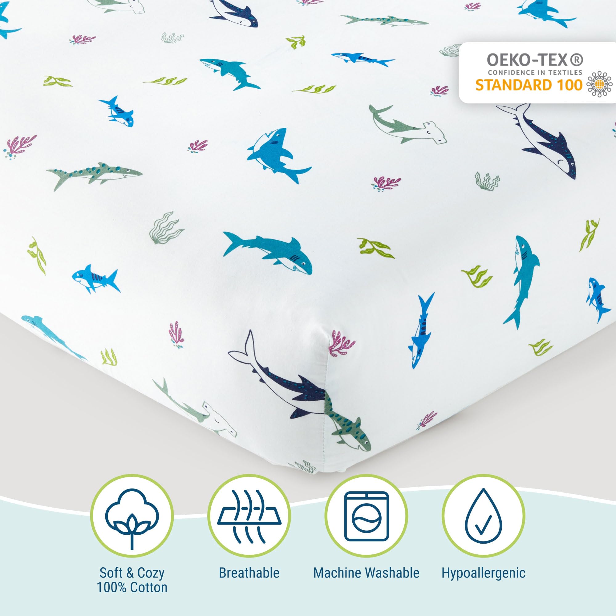 Wildkin crib sheet with OEKO-TEX certification for safe materials