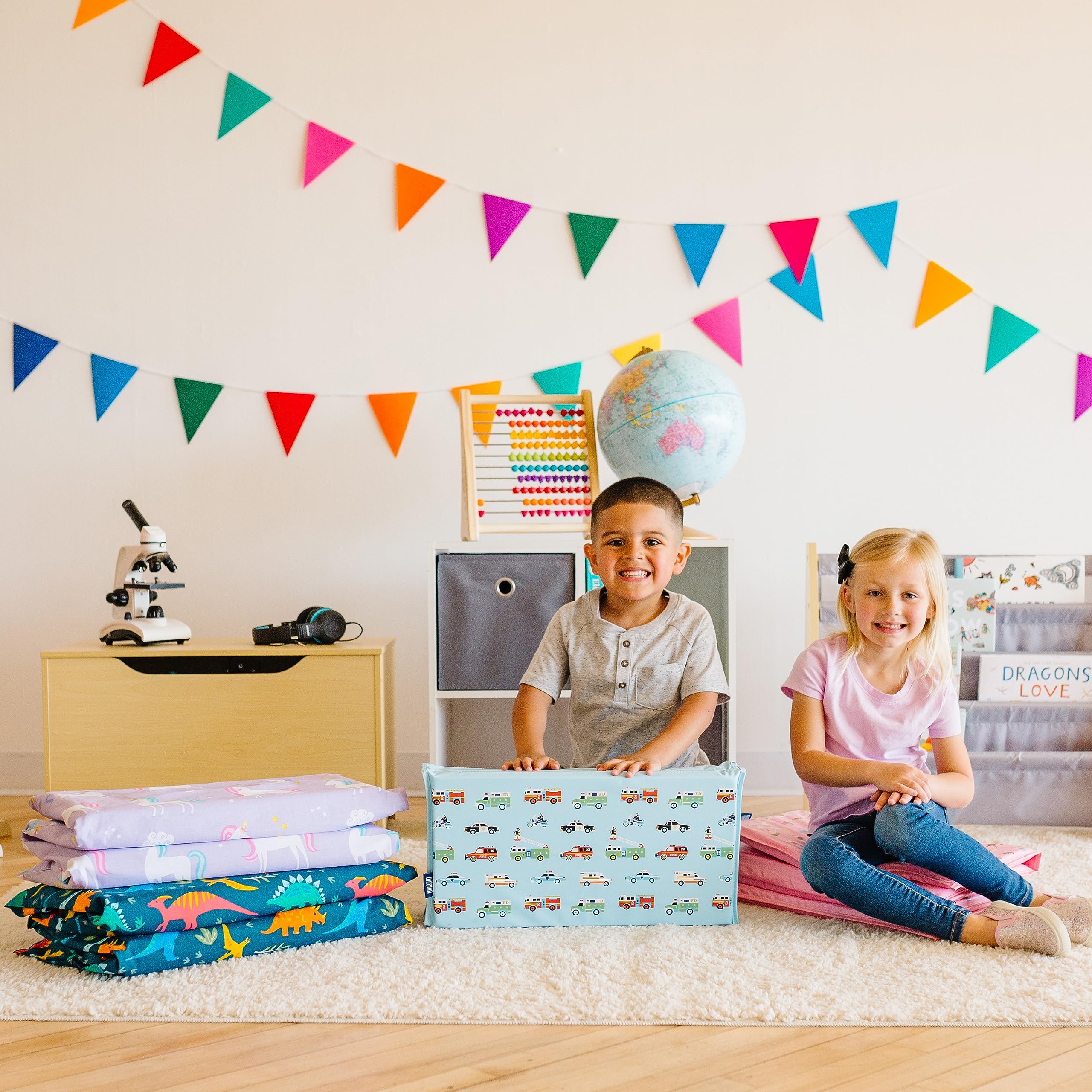 Wildkin robots nap mat cover machine-washable for busy families