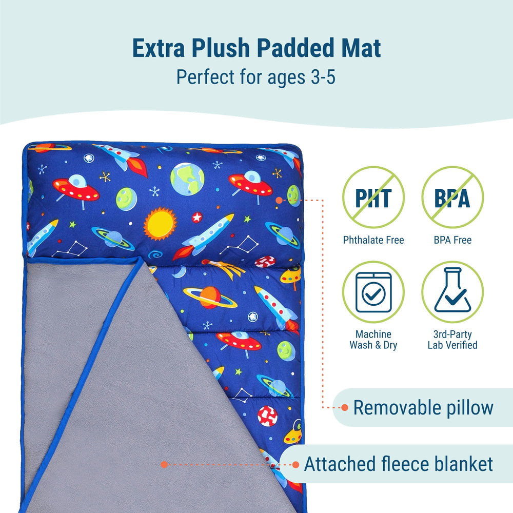 Soft microfiber nap mat ideal for preschool naptime.