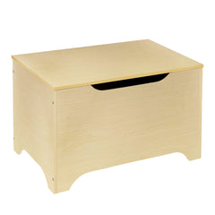 Wildkin wooden toy box storage chest with a sturdy lid for safe play and easy organization.